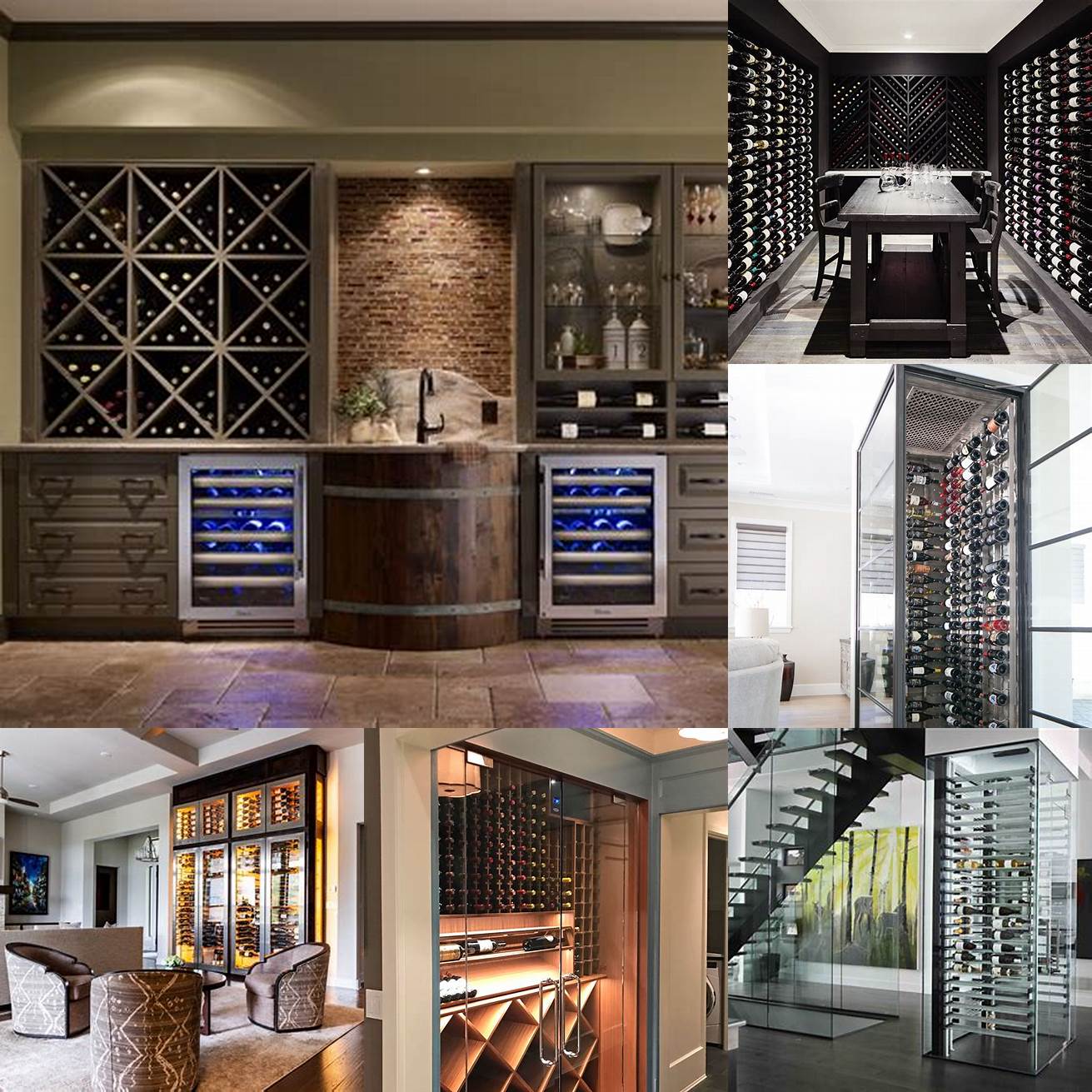 Wine cabinet in a modern living room