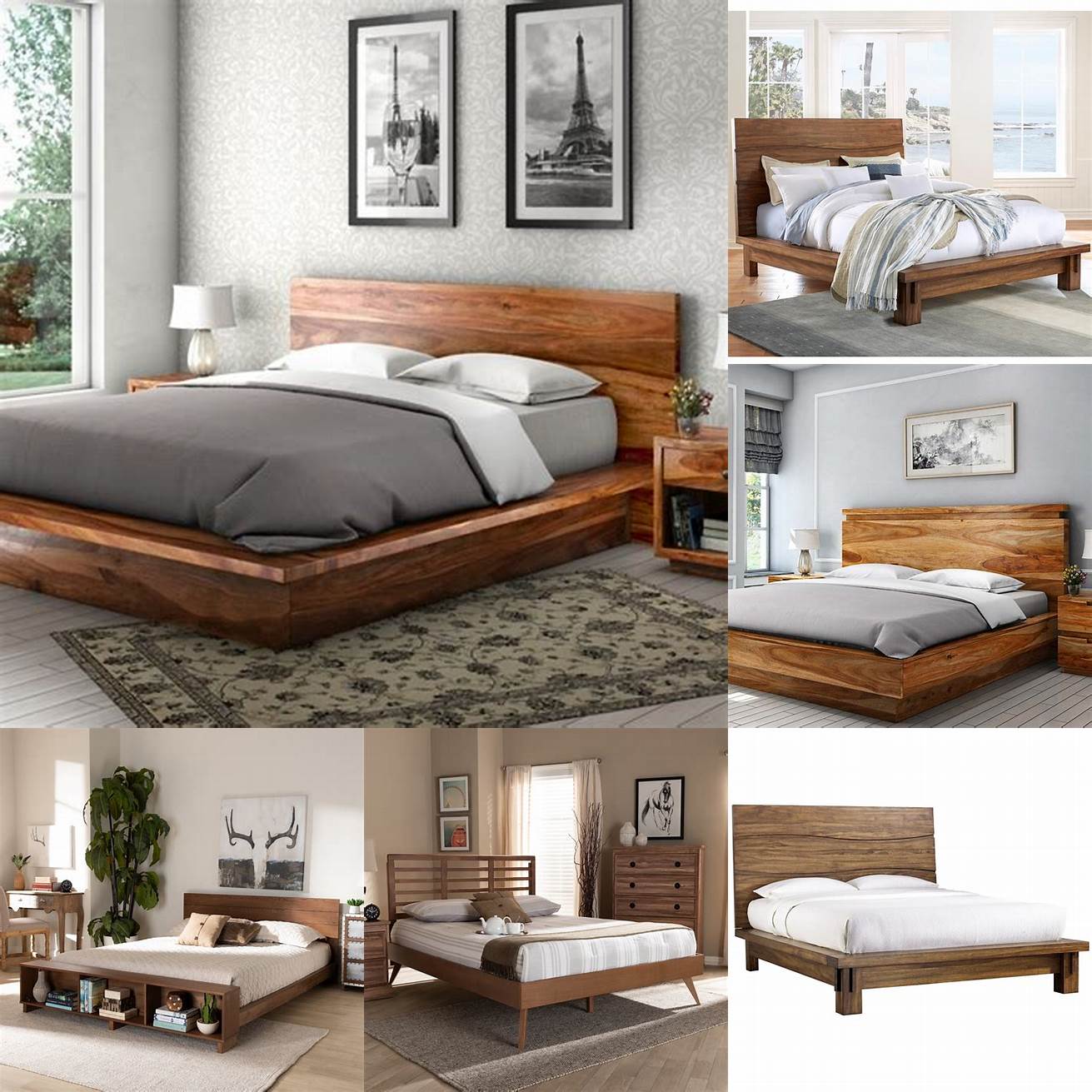Wooden King Size Platform Bed