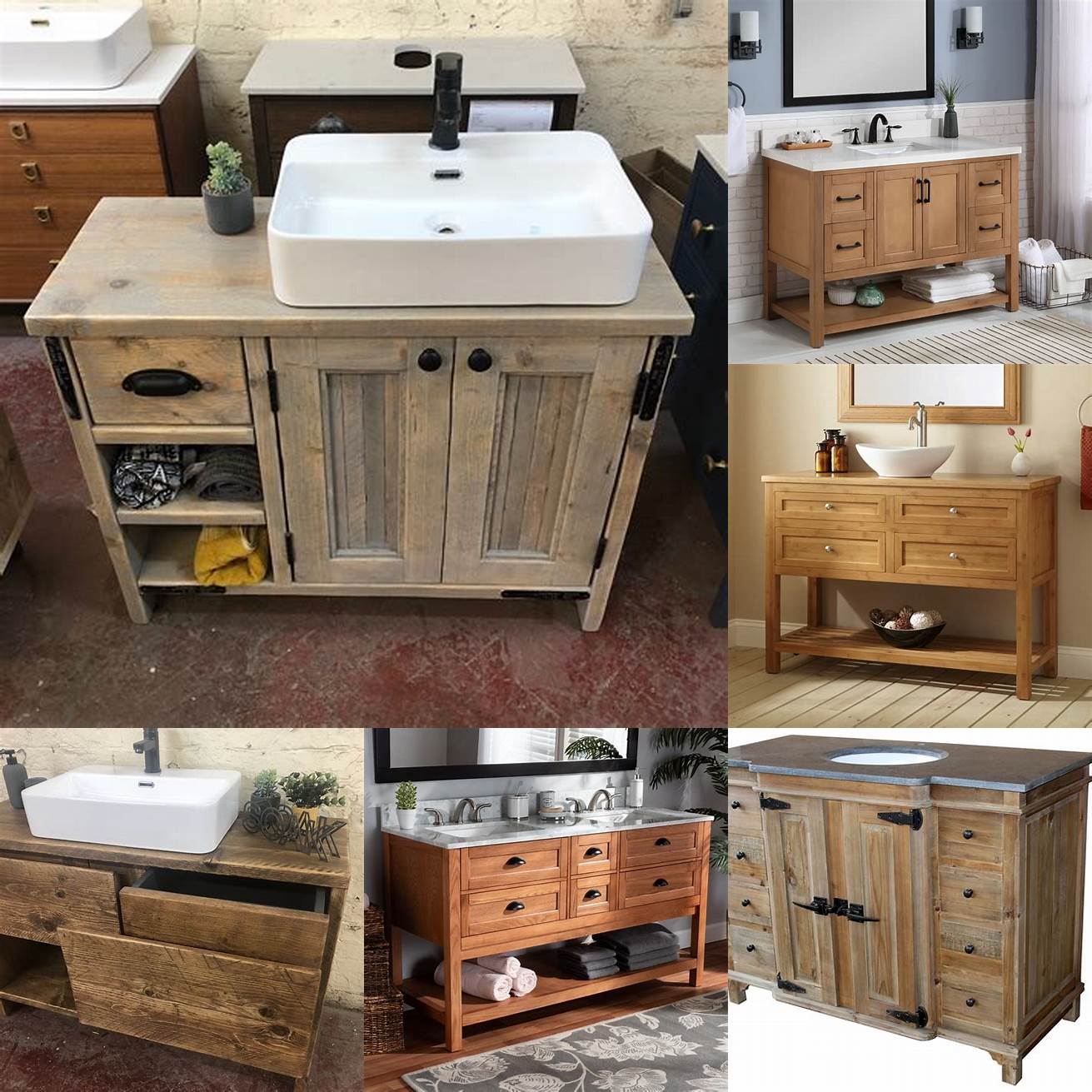 Wooden bathroom vanity drawers