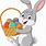 Cartoon Bunny in a Basket