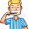 Cartoon Man Brushing Teeth