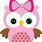 Cute Girl Owl Clip Art