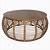 Round Rattan and Steel Coffee Table