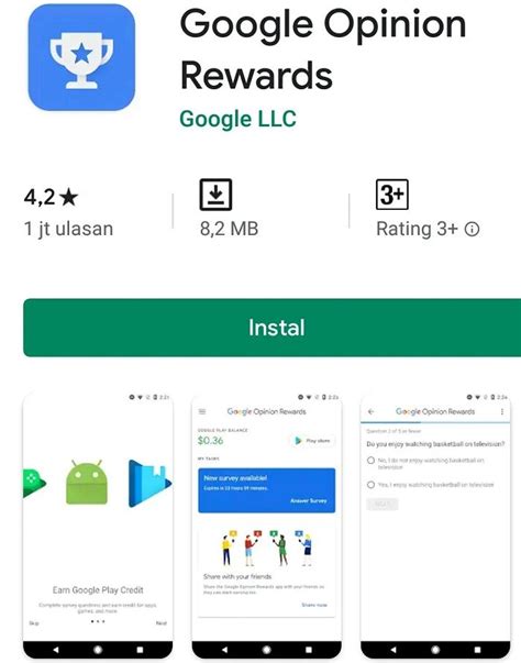 Aplikasi Mencari Uang Online Google Opinion Rewards