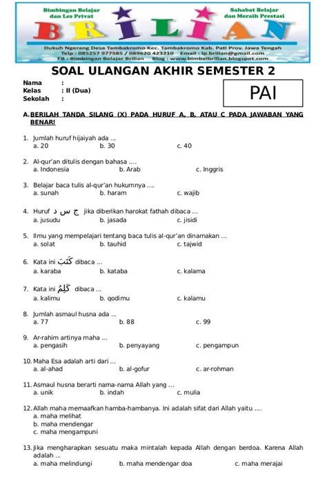 Berlatih Soal dan Mengerjakan Tugas Ulangan Agama Kelas 4