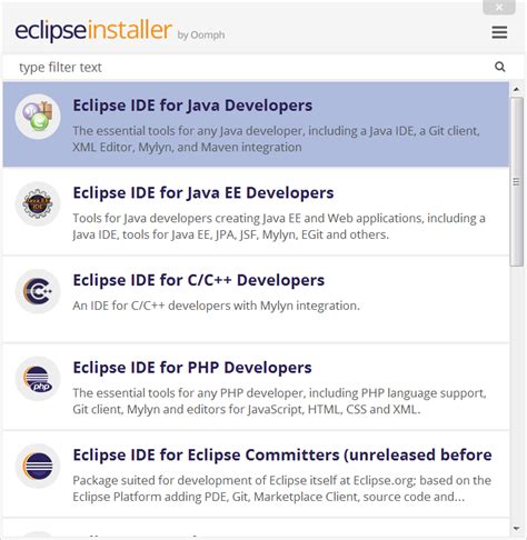 Download the Eclipse installer