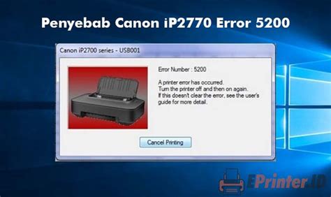 Error 5200 Canon IP2770