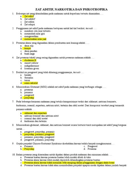 Latihan Soal Narkoba