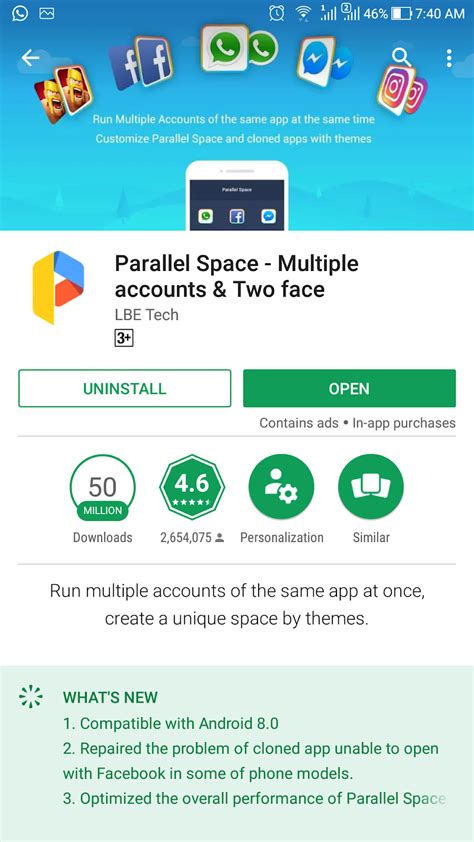 Parallel Space Google Play Store