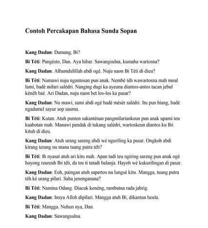 Percakapan Bahasa Sunda
