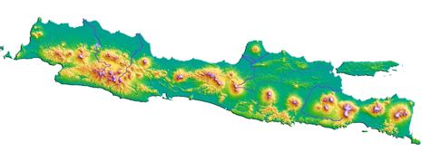 Peta Topografi Pulau Jawa