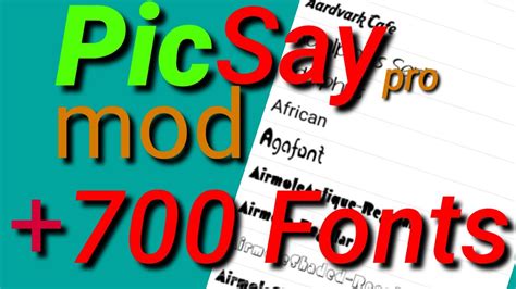Pilihan Font Picsay Pro Mod Full Font