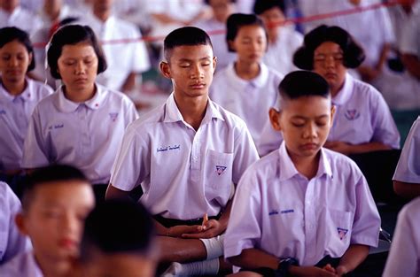 Student Meditating in Indonesia
