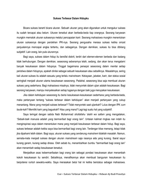 Tulisan Esai bahasa Indonesia kelas 4