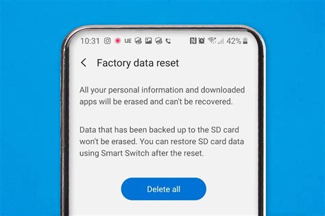 Factory Reset Smartphone Android