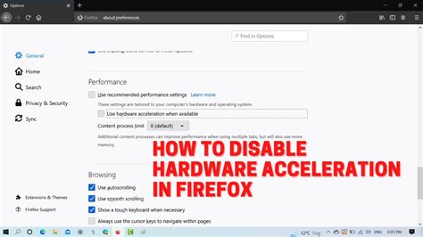 Disable hardware acceleration in Firefox