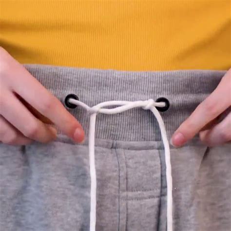 Double-knot drawstring in sweatpants