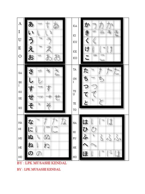 kertas cetak hiragana