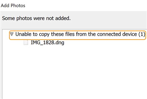 lightroom import error corrupted file