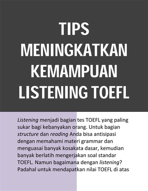 Meningkatkan Kemampuan Listening