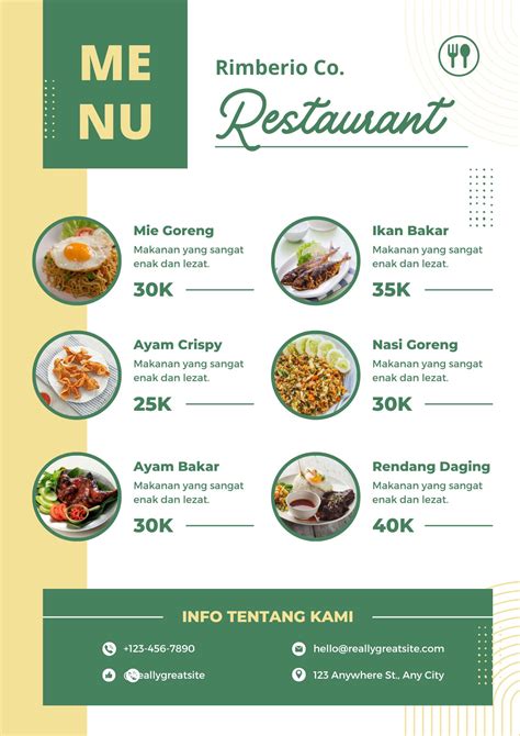 menu restoran