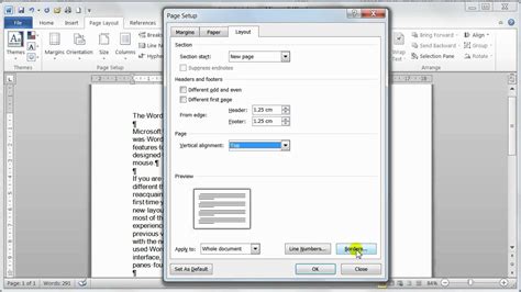 page setup in microsoft word
