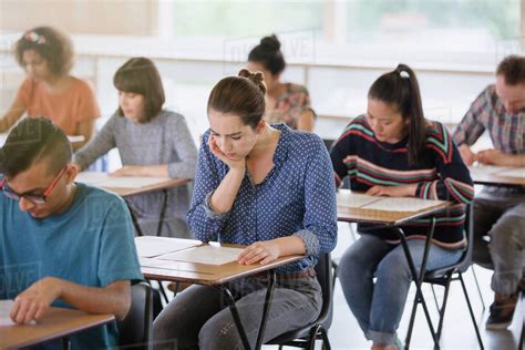 students taking a test