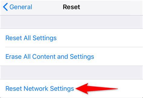 atur ulang pengaturan jaringan di iOS