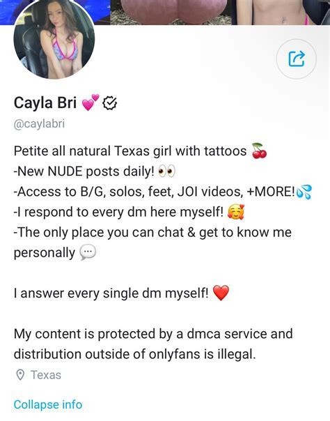 Caylabri onlyfans set leak Telegram channel preview