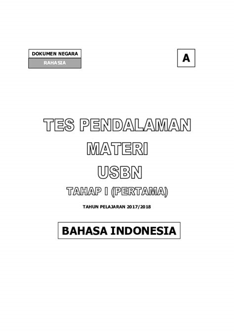 Contoh Soal USBN Bahasa Indonesia
