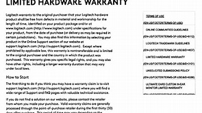 Logitech warranty assistance