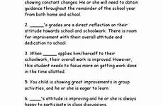 report comments card kindergarten progress preschool remarks cards student attitude elementary teacher school quick 50 pdf effort teachers parent assessing