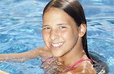 girl pool swimming smiling stock