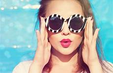 sunglasses wearing woman portrait attractive young wallpaper colorful resolution original