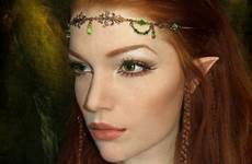 elf makeup cosplay redhead hair costume elfo halloween elven costumes fantasy fairy fantasia para wood cabelo elves maquiagem elvish viking