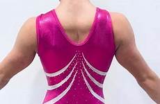 pink leotard lycra gymnastics rhinestones shiny gear dance quality kids high delight