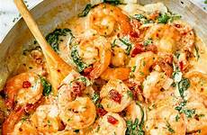 shrimp garlic spinach creamy recipe eatwell101 quick minute credit
