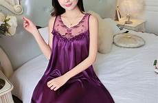 nightgown silk girl young summer sleepwear sweet sleepshirts sleeveless ladies colour fashion women nightgowns color alibaba