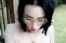 eporner porch sucks alora li covered glasses cum clear cock gets face