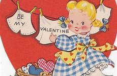 valentine vintage valentines cards card retro old 1940 happy unused etsy girl hope puns washout 1940s postcards greeting isn
