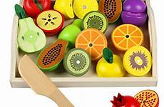 frutas role cortar fruta verduras juguete piezas pretend corte mirrors 15cm magnético cocinita juegos