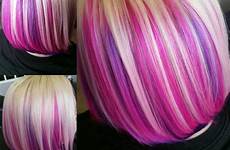 hair purple pink blonde peekaboo highlights