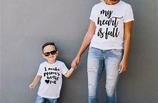 mom shirts son matching shirt mommy outfits mama boy mother baby choose board heart