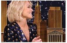 kelly ripa hair dress mini short blue sequin legs gold who made skirt her great show styles live visit hairstyles