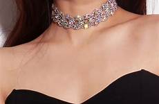 choker necklace rhinestone elegant sparkling