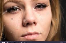 girl crying teen tears looking teenage camera hear cheeks abused alamy shopping cart