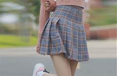 cute skirts mini plaid pleated office ladies women waist harajuku sweet fashion high