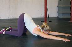 pose yoga puppy poses knees hands over stress arch back extended active down relief floor front hips stacked keep