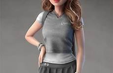 3d character girl cartoon model animation zbrushtuts woman jessica female digital afandi online choose board