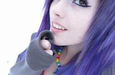 hair purple scene emo youtubers girl leda ashley smith via
